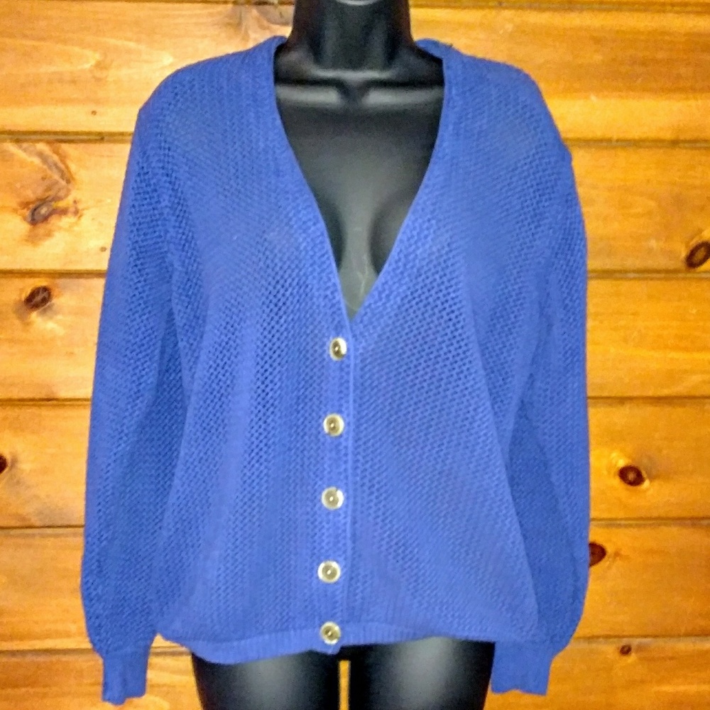 Liz Sport V neck cardigan 100% cotton